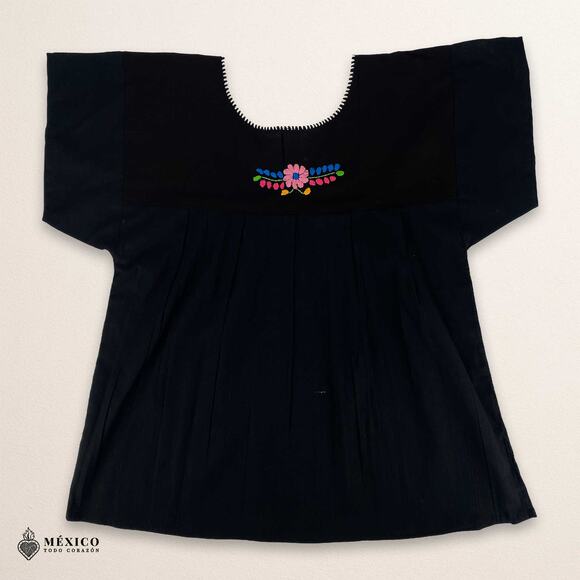 Mexican Embroidered Blouse – Handmade Otomi Floral & Animals Design - Picture 5 of 5